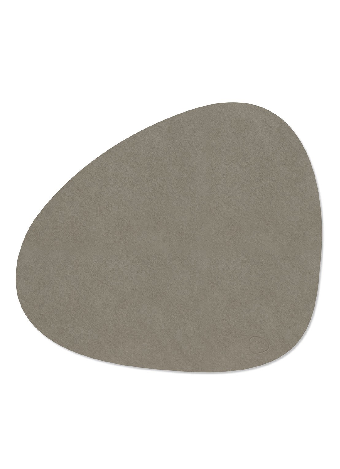 LIND DNA Curve placemat van  leer 37 x 44 cm - voorkant grijs