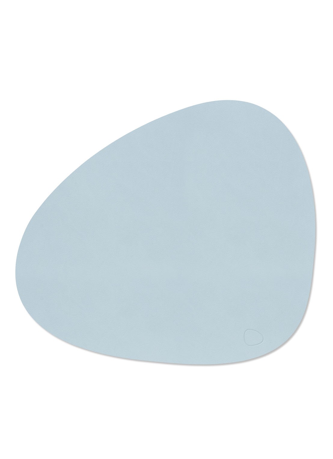 LIND DNA Curve placemat van  leer 37 x 44 cm - voorkant lichtblauw