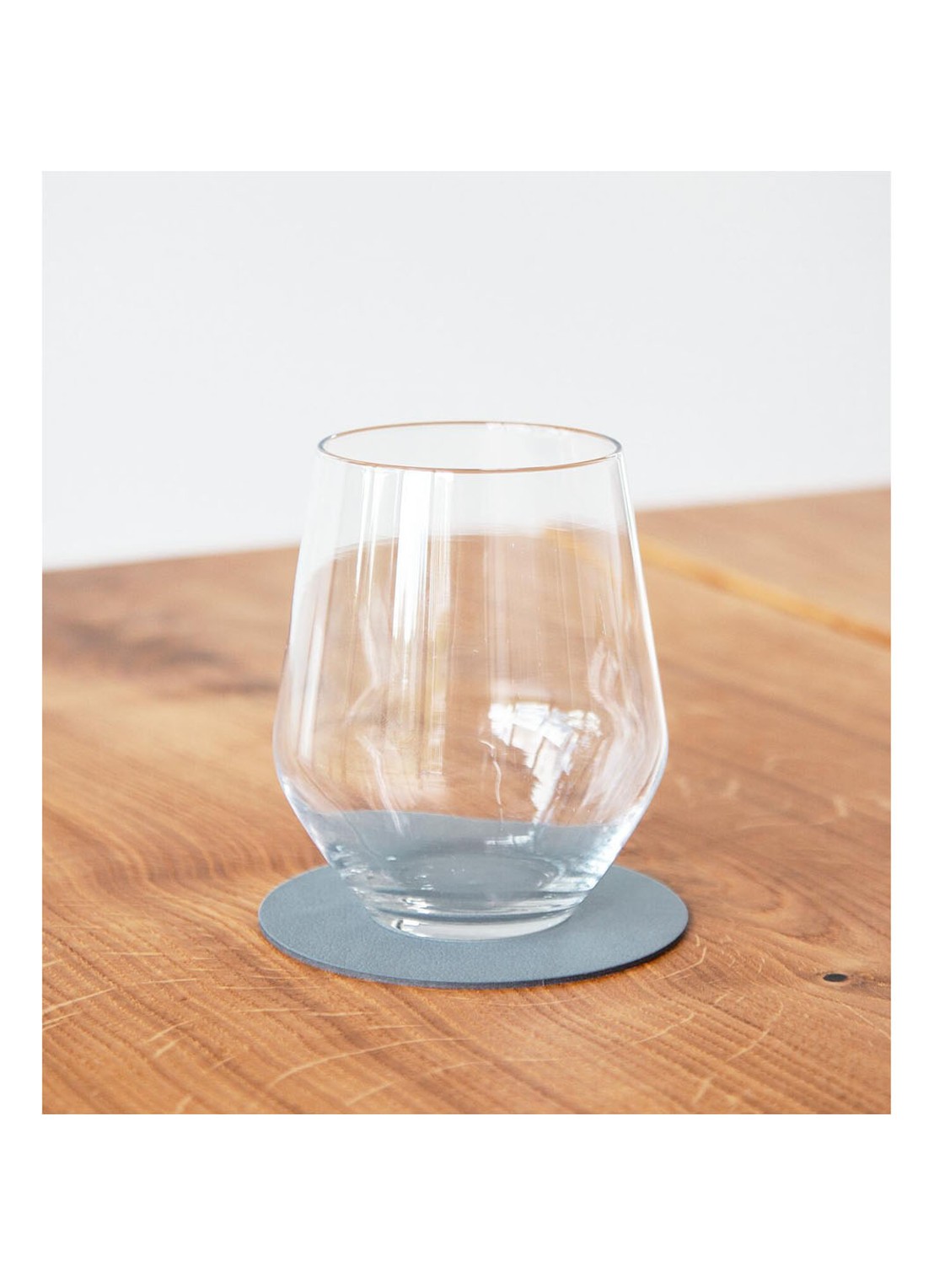 LIND DNA Glass Mat Circle onderzetter van leer set van 4 - voorkant 2 blauw