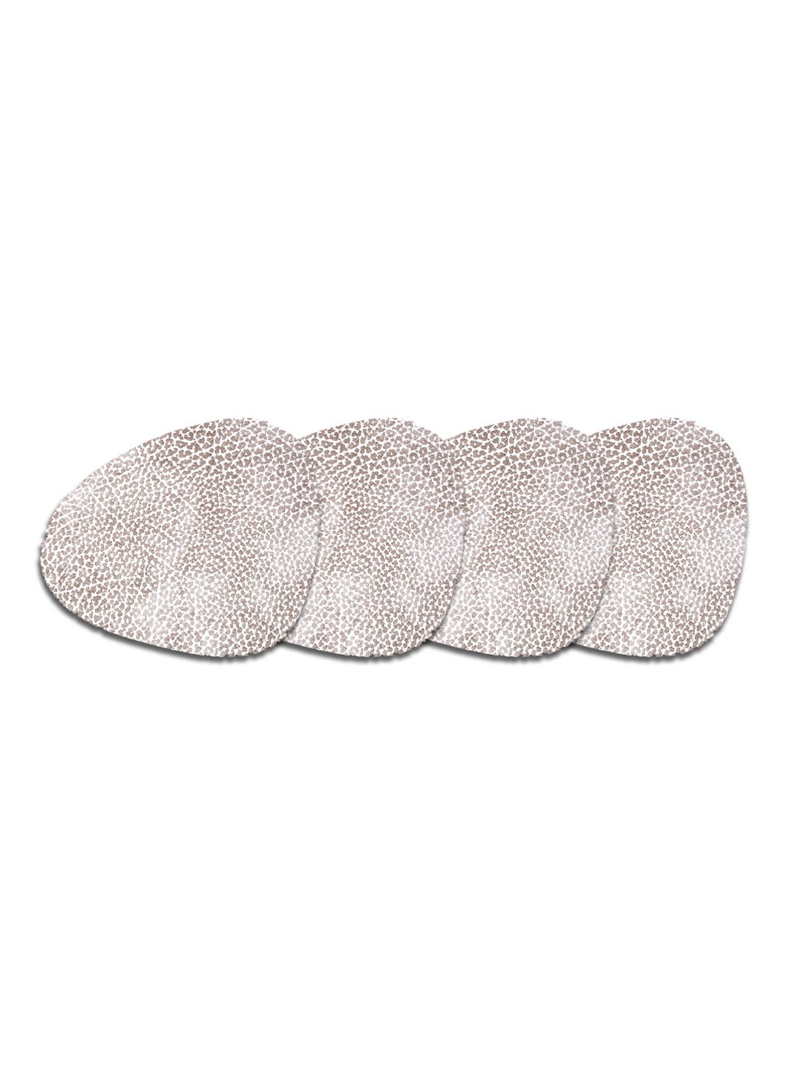 LIND DNA Glass Mat Curve onderzetter van leer set van 4 - voorkant wit