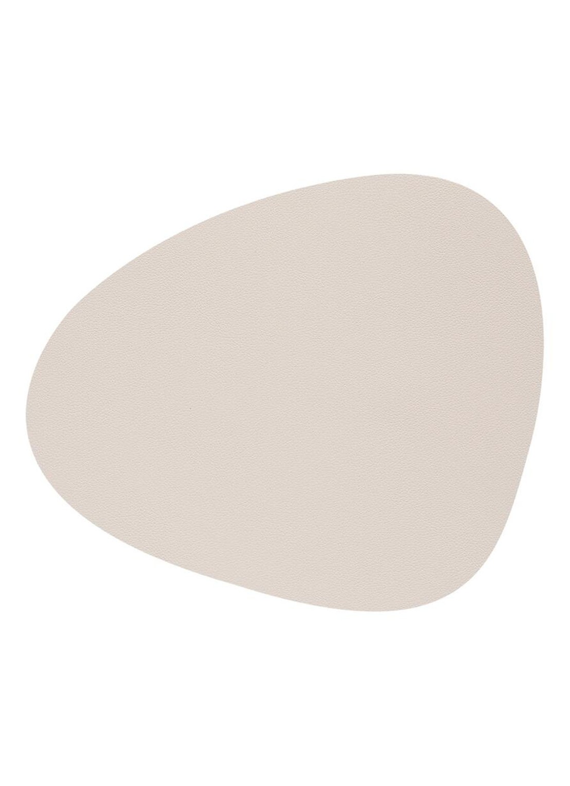 LIND DNA Glass Mat Curve onderzetter van leer  - voorkant 2 beige