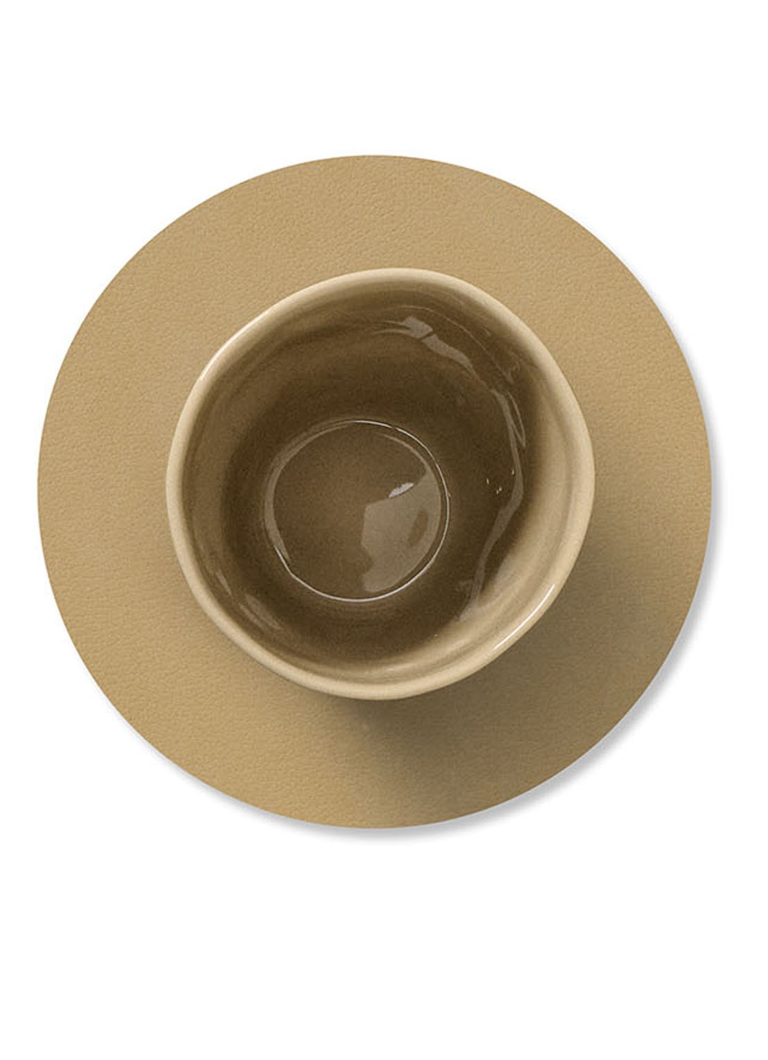 LIND DNA Nupo onderzetter van leer  - detail khaki