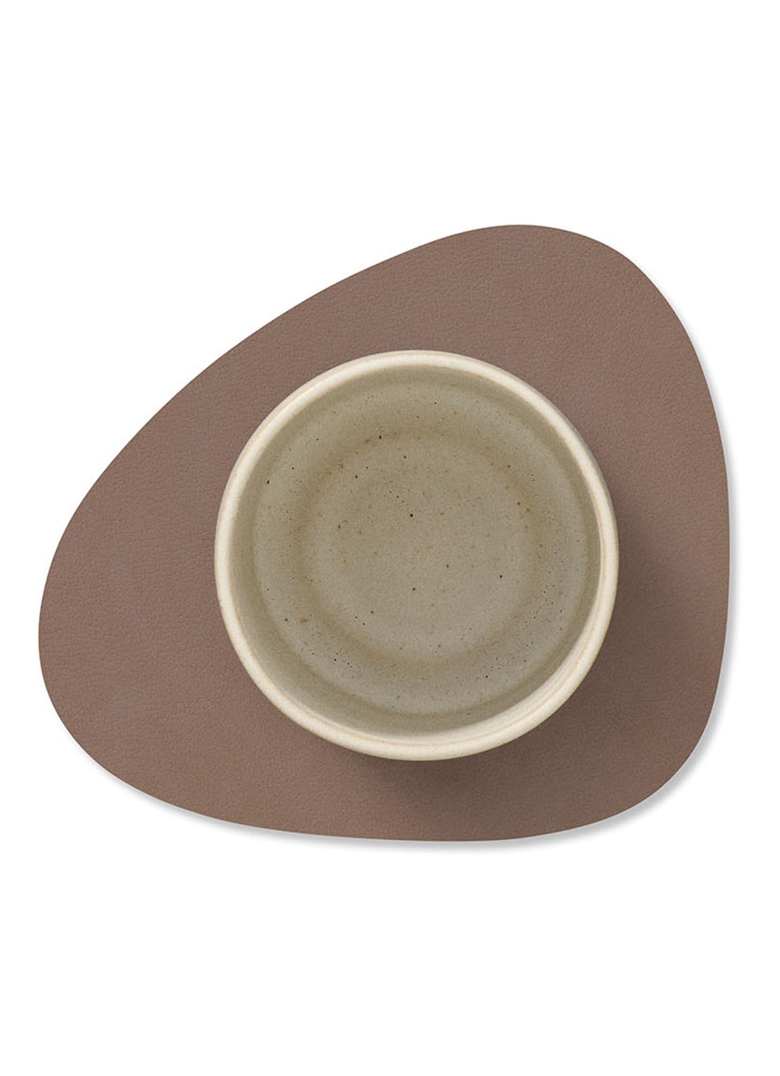 LIND DNA Nupo onderzetter van leer  - detail taupe