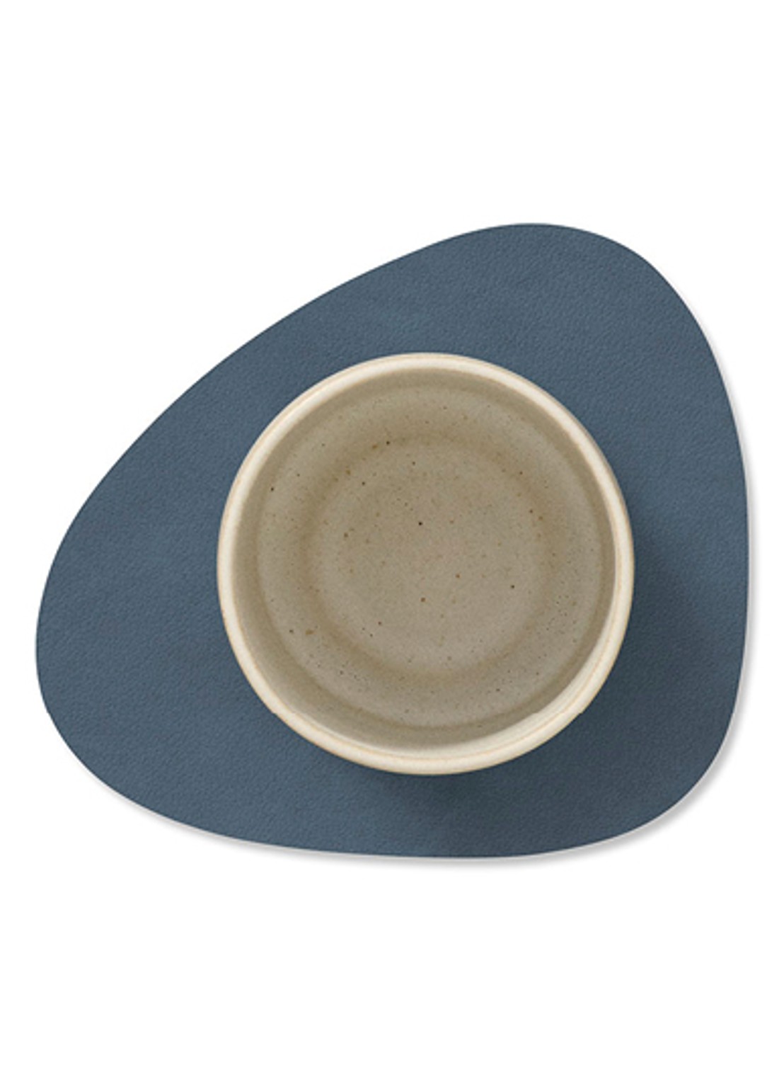 LIND DNA Nupo onderzetter van leer - detail 2 donkerblauw
