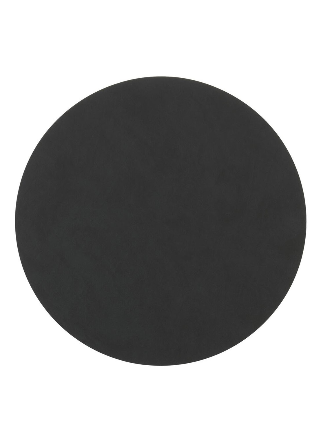 LIND DNA Table Mat Circle placemat van  leer 40 cm - voorkant zwart