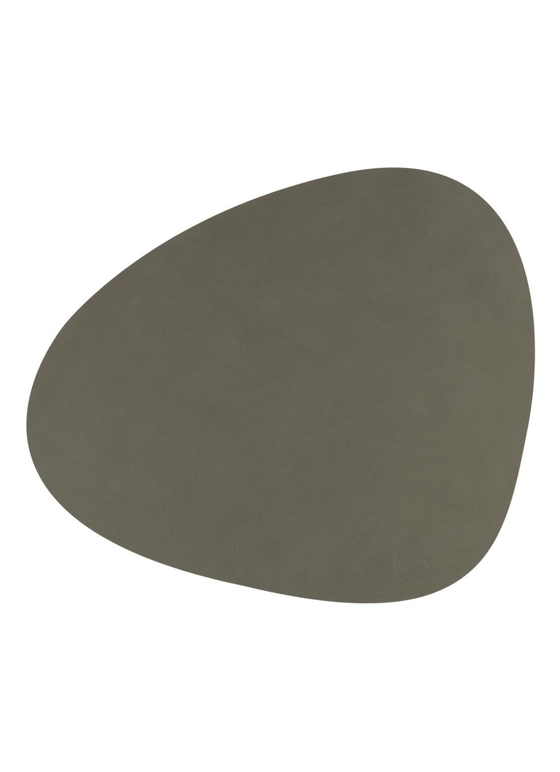 LIND DNA Table Mat Curve placemat van leer 37 x 44 cm - voorkant legergroen