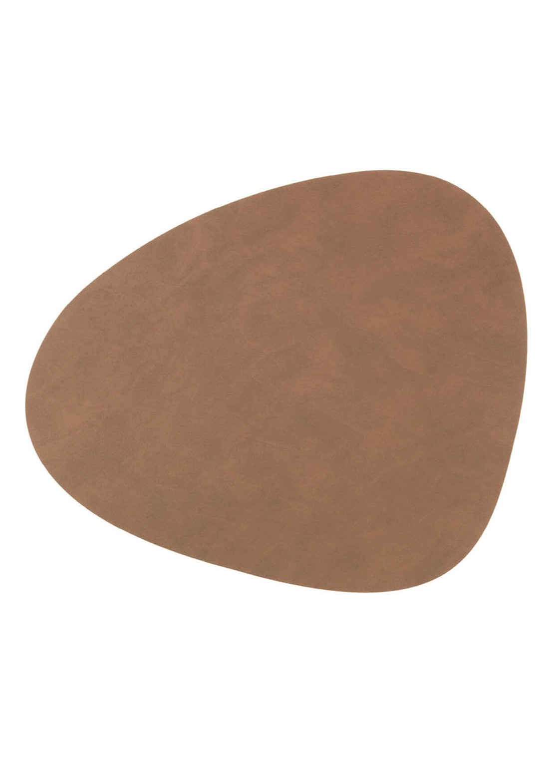 LIND DNA  Table Mat Curve placemat van leer 37 x 44 cm - voorkant donkerbruin