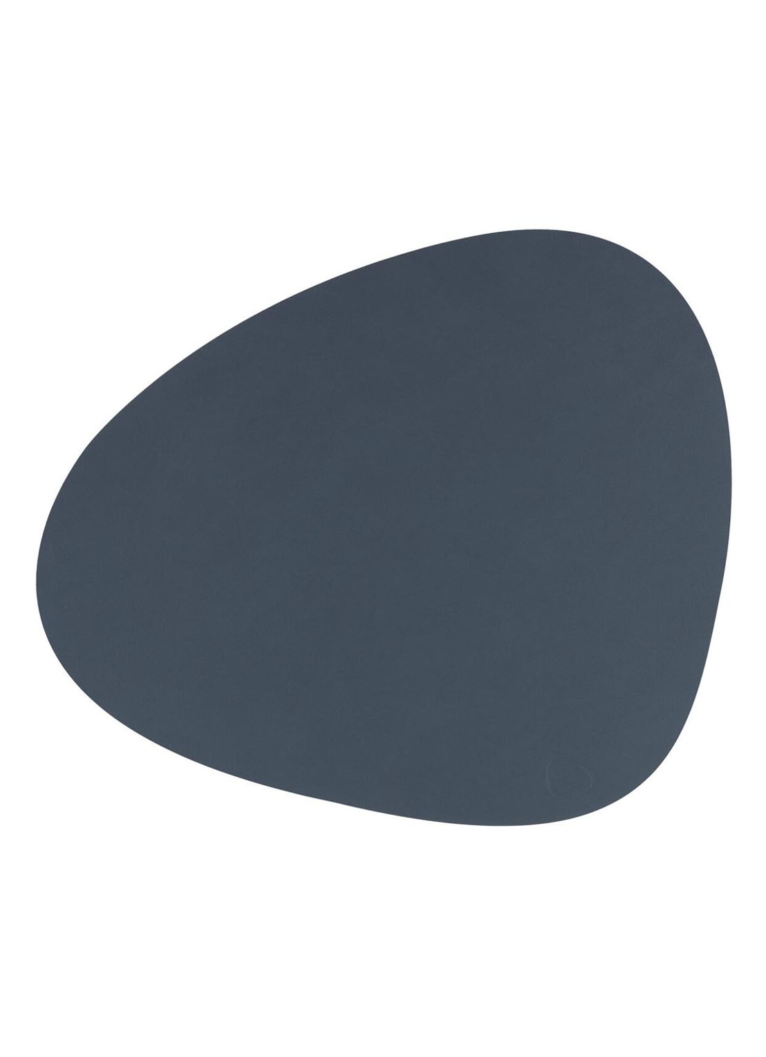 LIND DNA Table Mat Curve placemat van leer 37 x 44 cm - voorkant donkerblauw