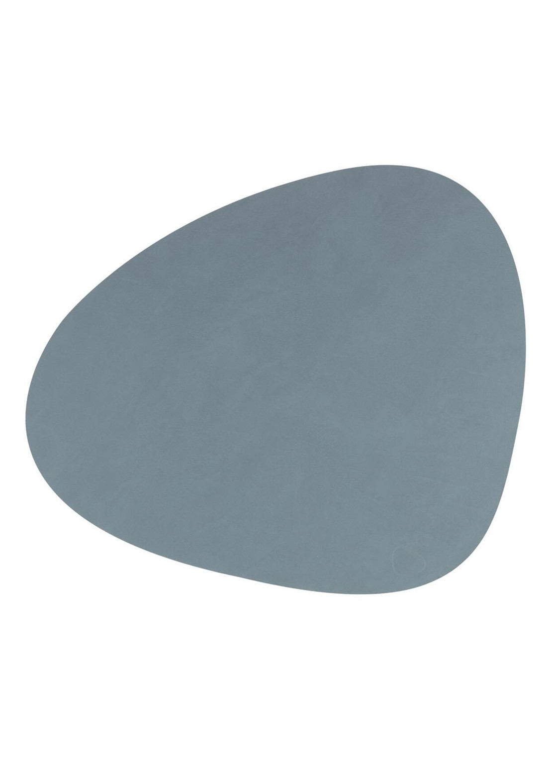 LIND DNA Table Mat Curve placemat van leer 37 x 44 cm - voorkant blauwgrijs