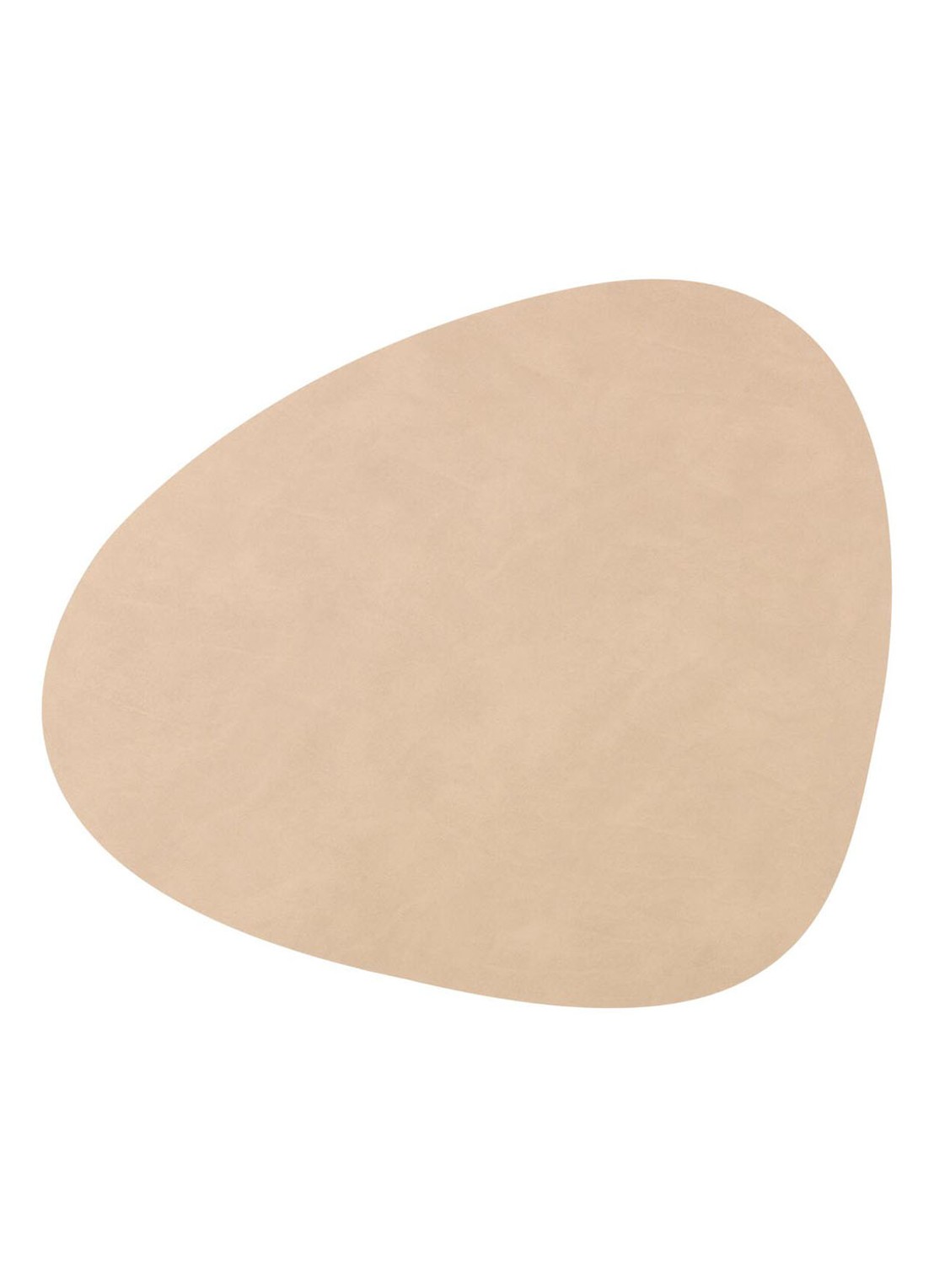 LIND DNA  Table Mat Curve placemat van leer 37 x 44 cm - voorkant zand