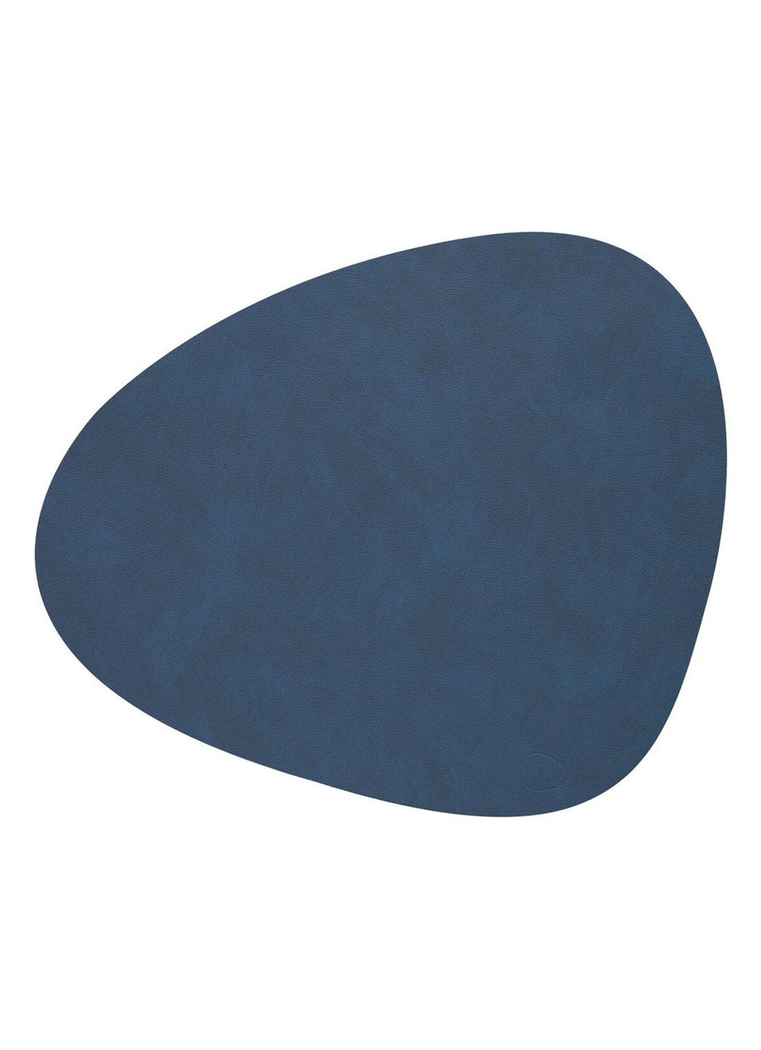 LIND DNA Table Mat Curve placemat van  leer 37 x 44 cm - voorkant 3 donkerblauw