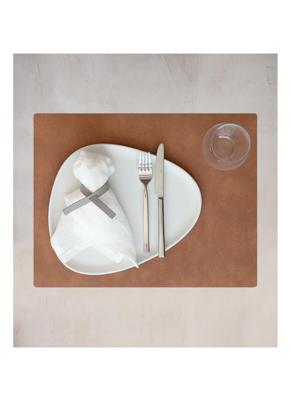 LIND DNA Table Mat placemat van leer 35 x 45 cm - voorkant 4 bruin