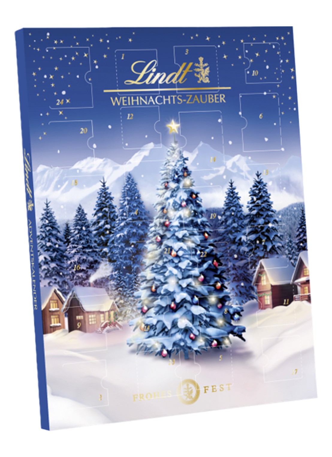 Lindt Magic adventskalender 265 gram - 24 dagen - voorkant beige
