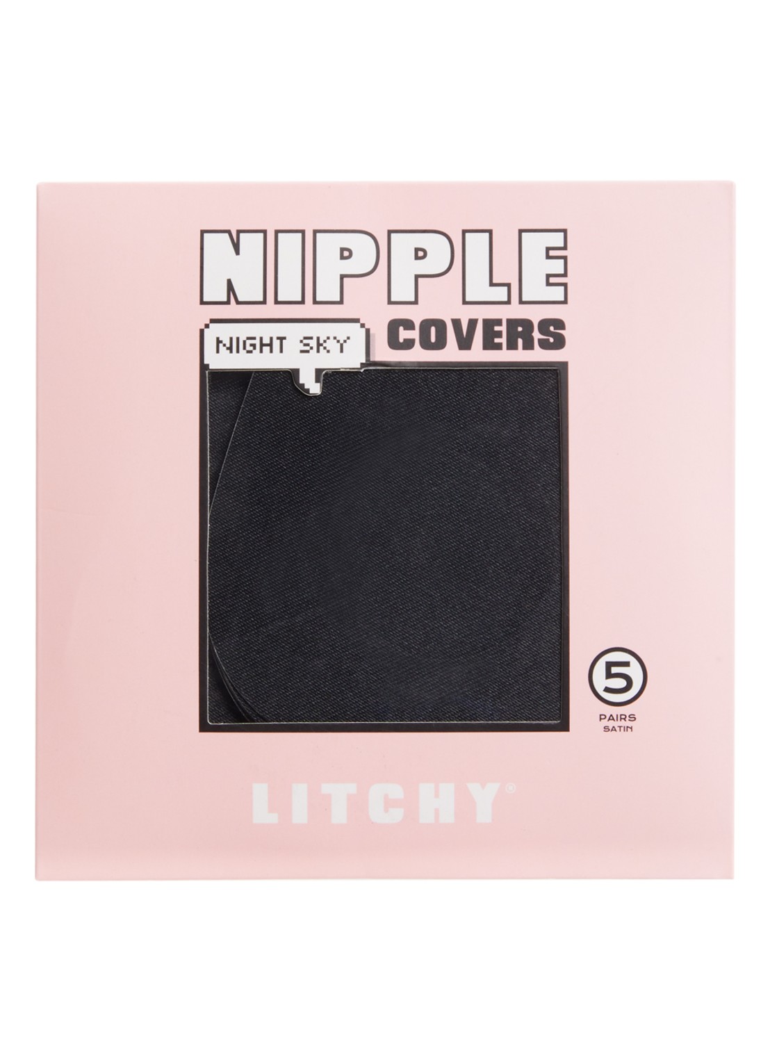 Litchy Nipple cover in 5-pack  - voorkant zwart
