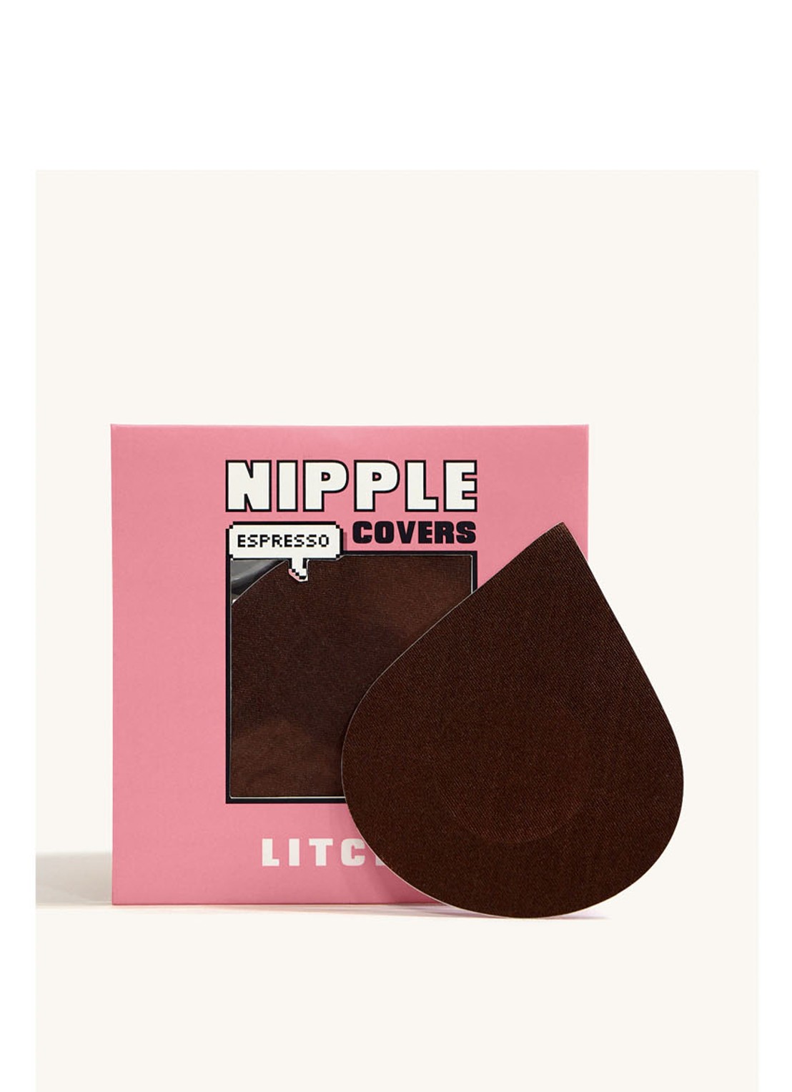 Litchy Nipple Cover in 5-pack - voorkant donkerbruin