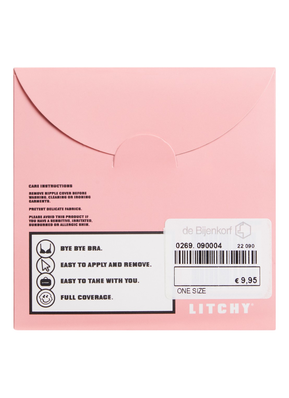 Litchy Nipple Cover tepelplakker in 5-pack  - achterkant 2 beige