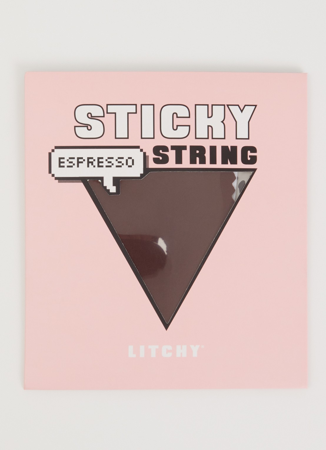 Litchy Sticky plak string - voorkant donkerbruin