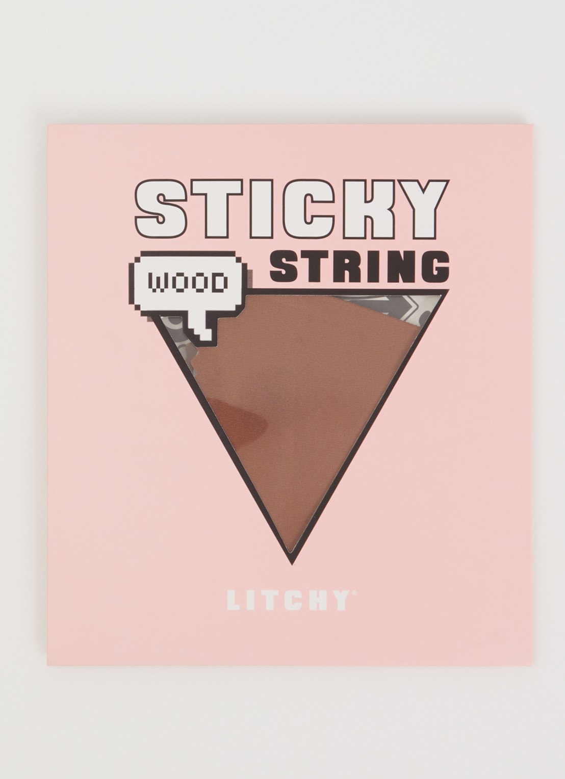 Litchy Sticky plak string - voorkant bruin