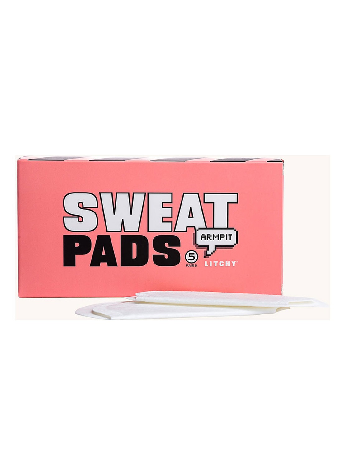 Litchy Sweat Pads in 5-pack - achterkant 2 wit