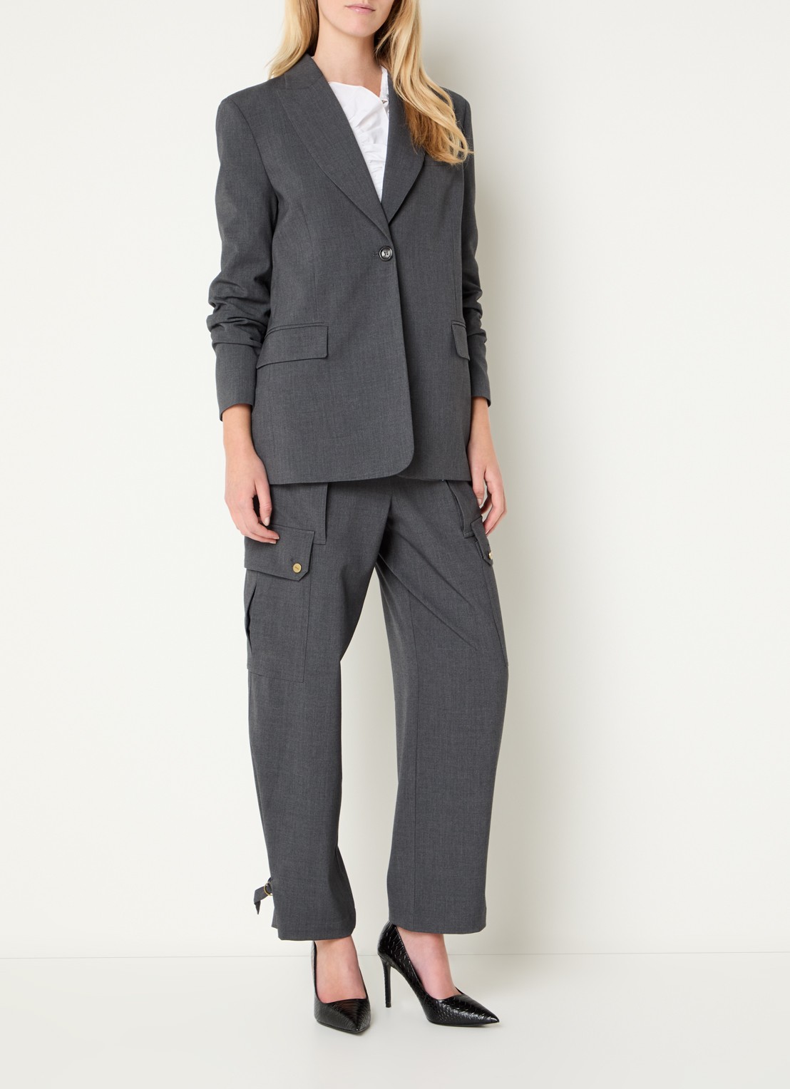 Liu Jo Blazer met klepzakken - voorkant 4 donkergrijs