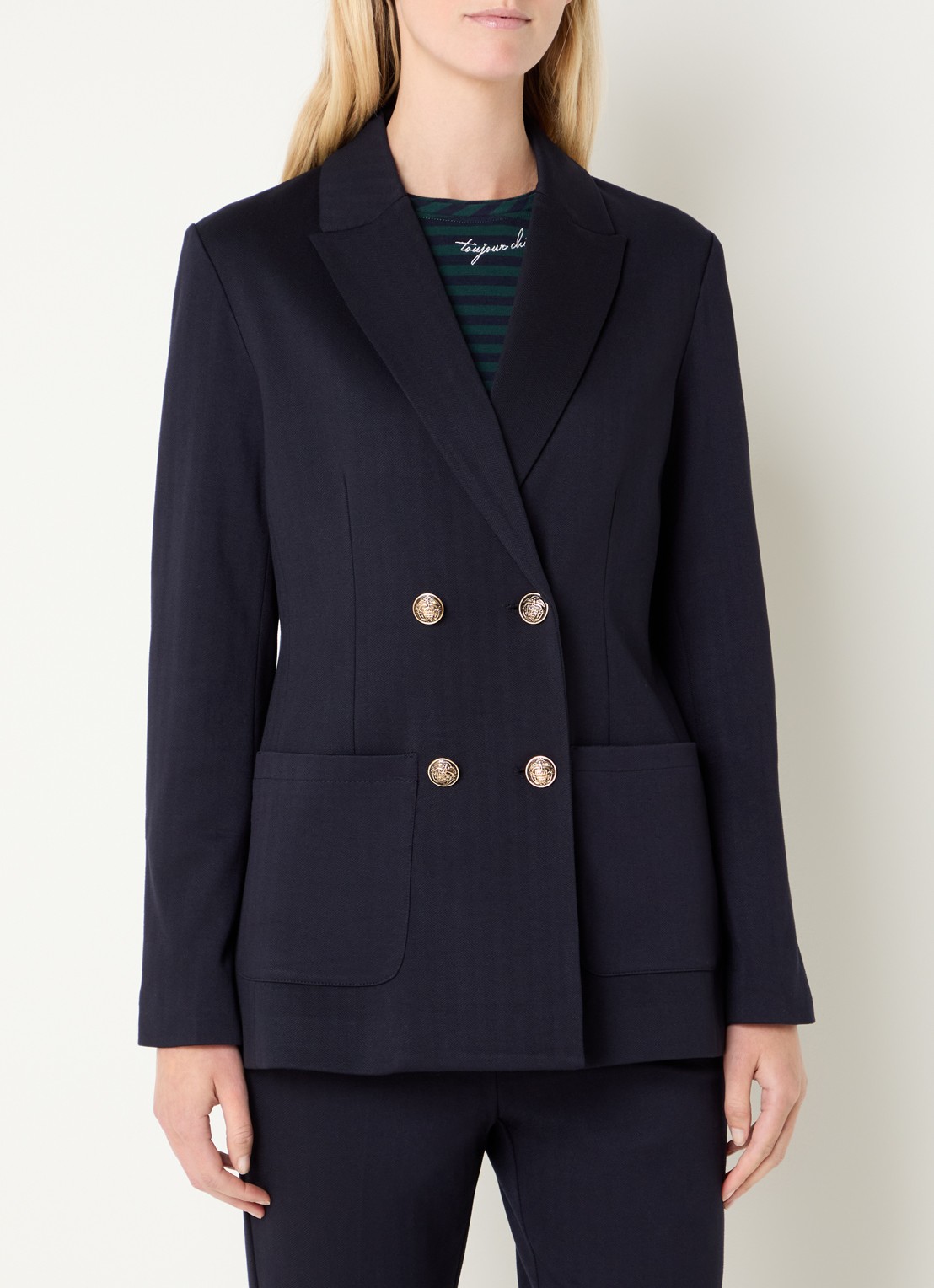 Liu Jo Blazer met opgestikte zakken - detail 4 donkerblauw
