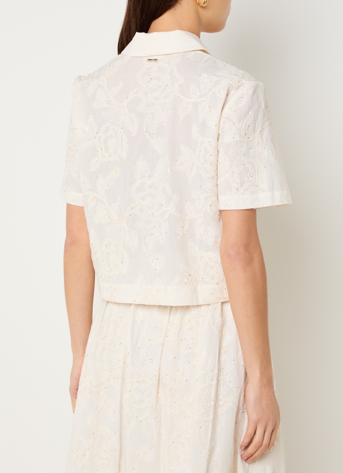 Liu Jo Blouse met bloemborduring - achterkant 4 creme