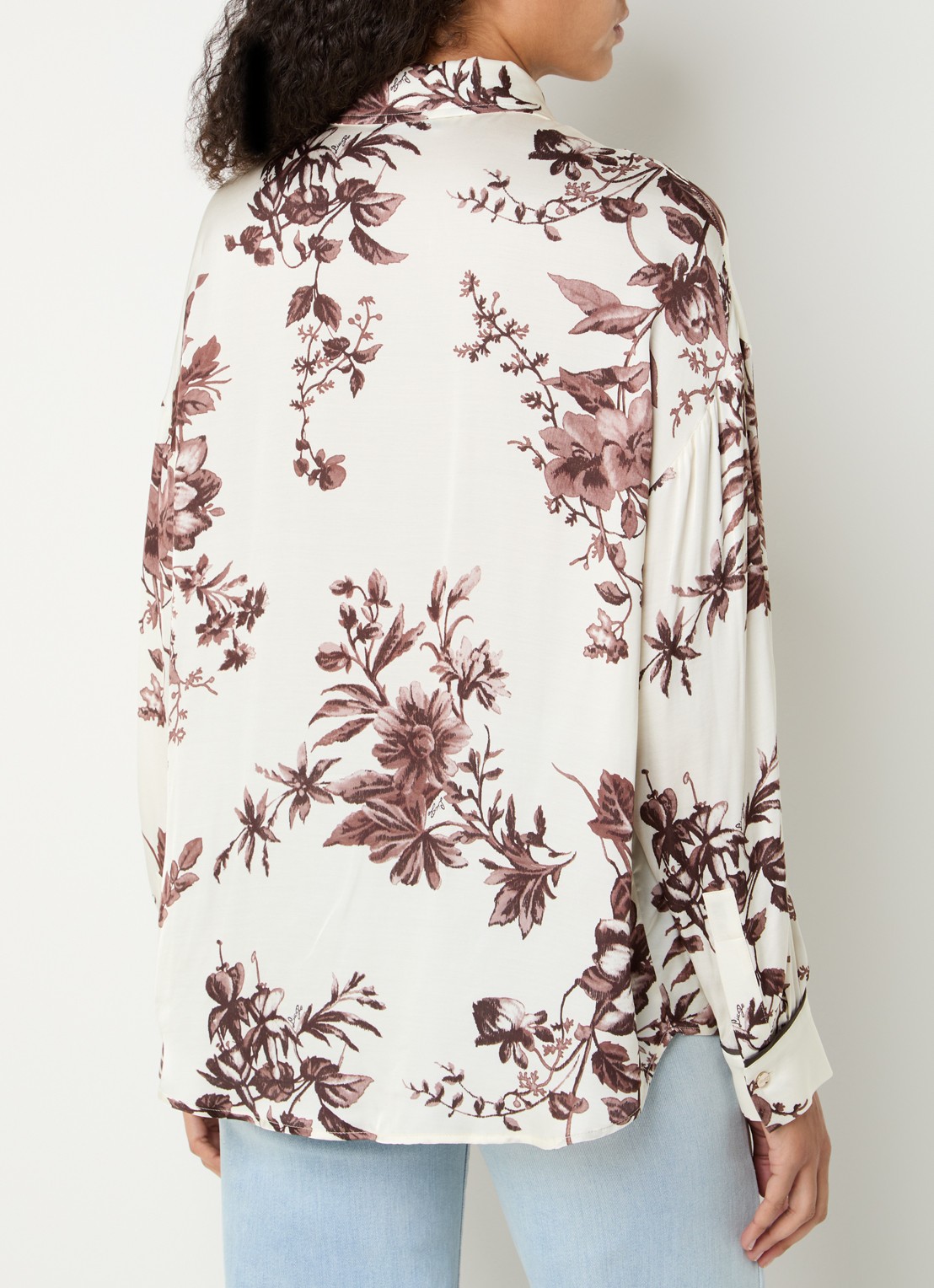Liu Jo Blouse met bloemenprint - achterkant 3 creme