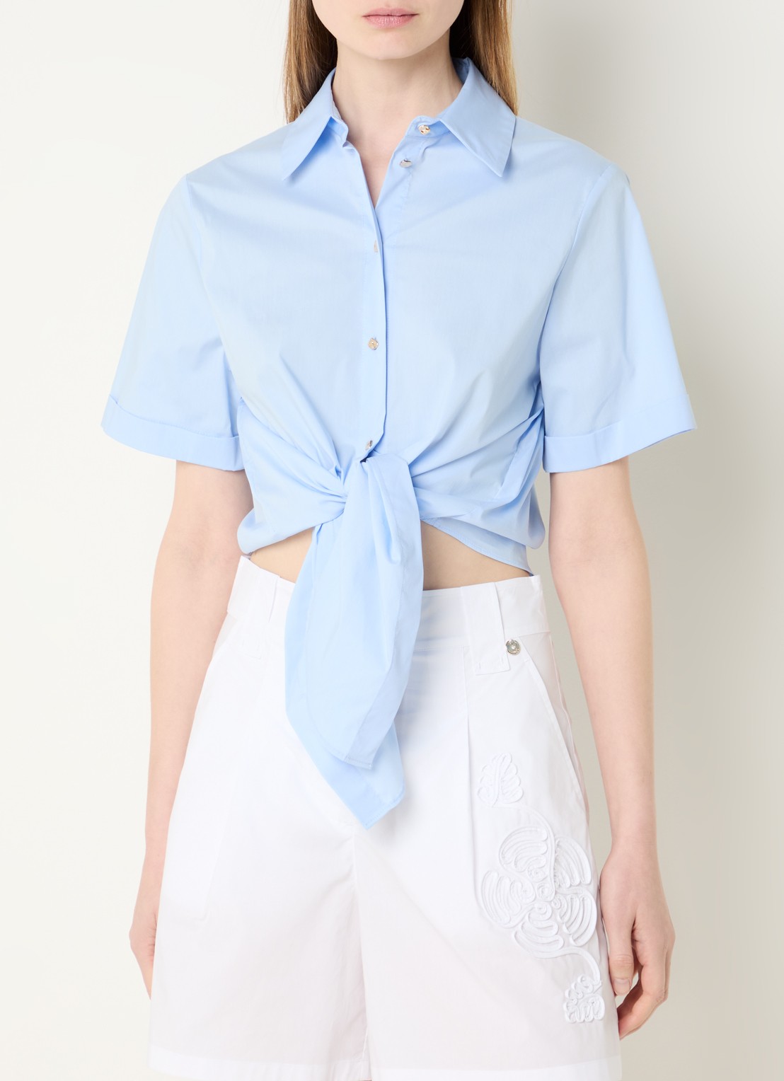 Liu Jo Blouse met gestrikt detail - detail lichtblauw