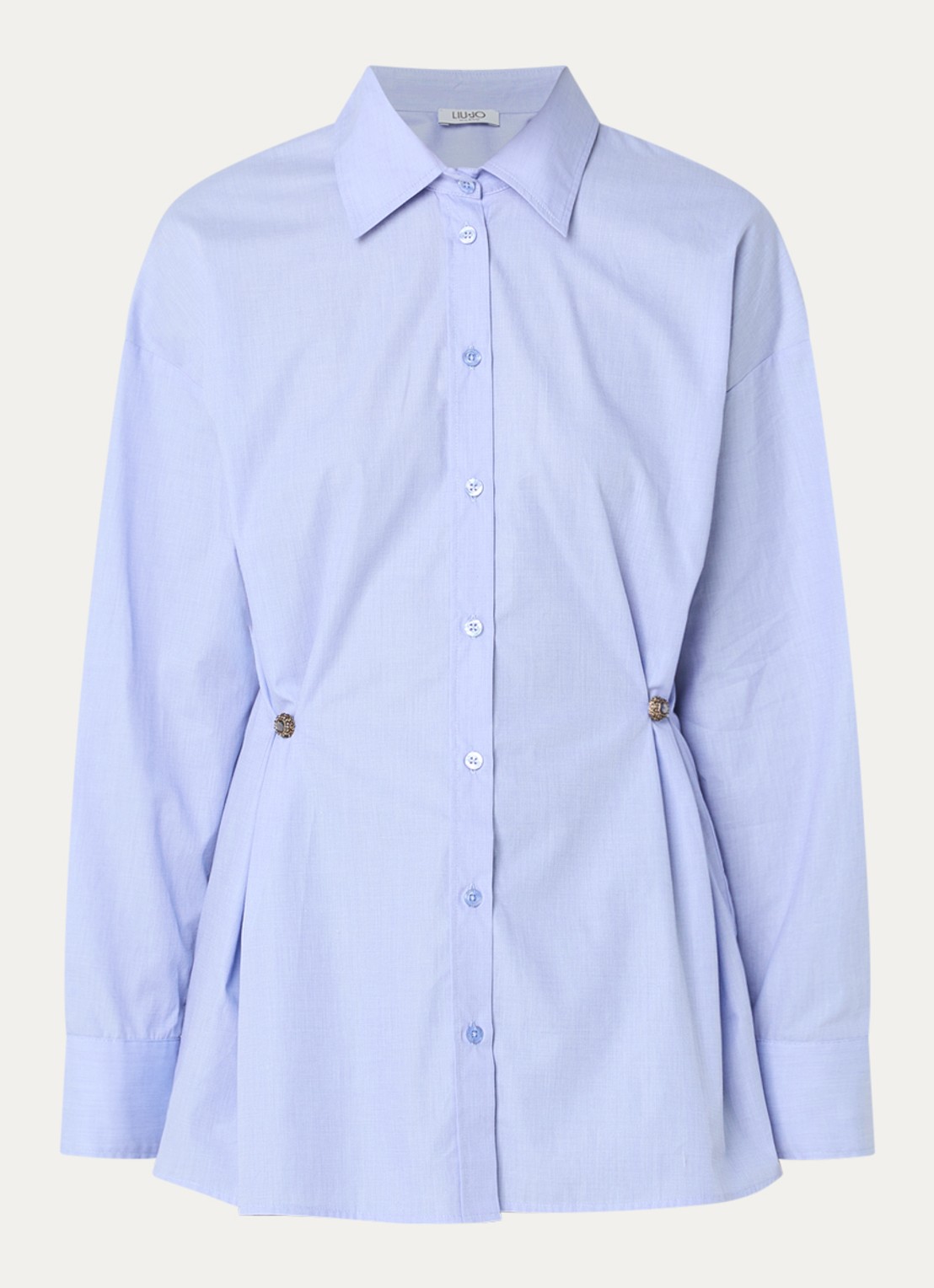 Liu Jo Blouse met kraag - voorkant blauwgrijs