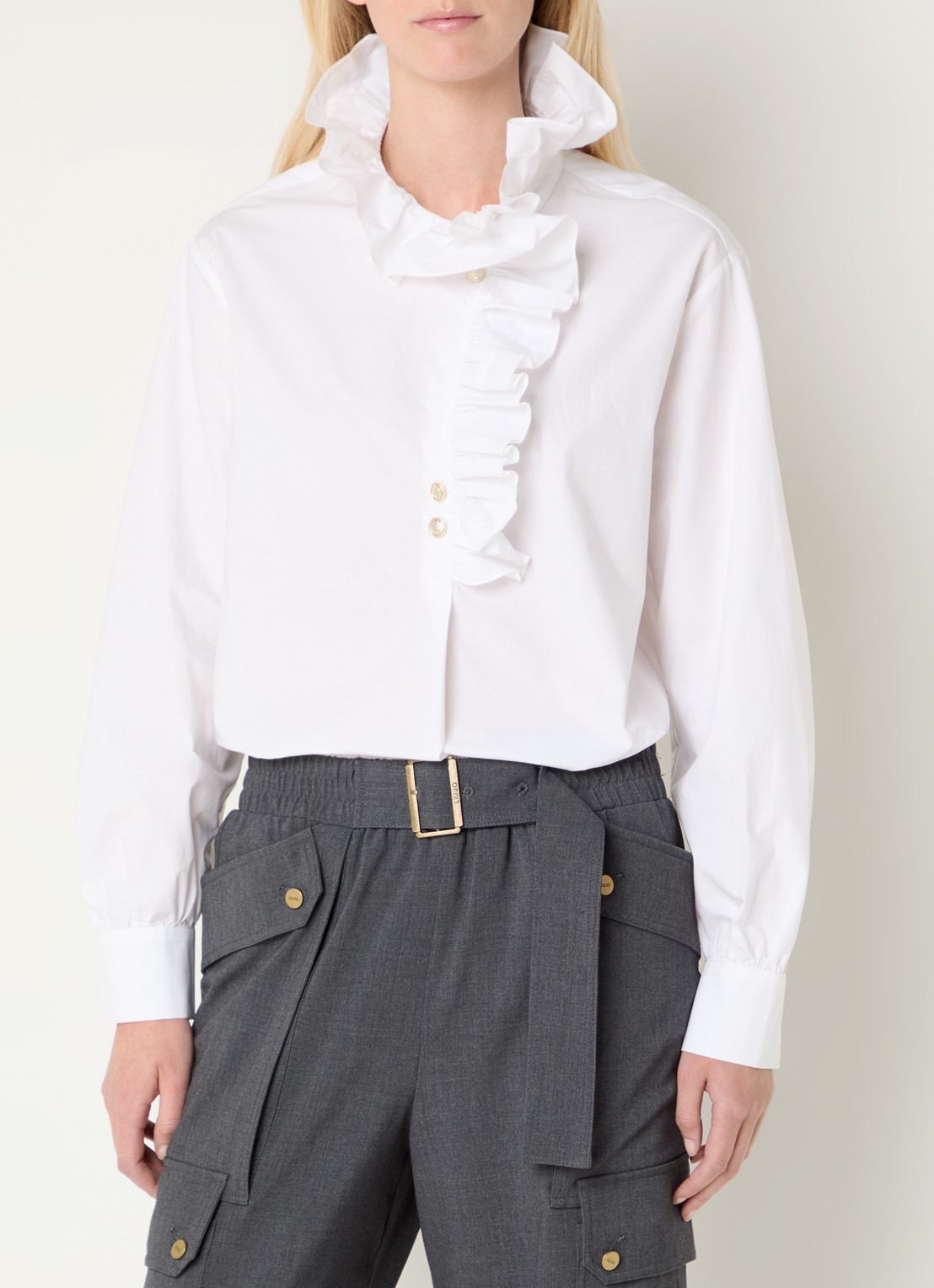 Liu Jo Blouse met opstaande kraag - detail wit