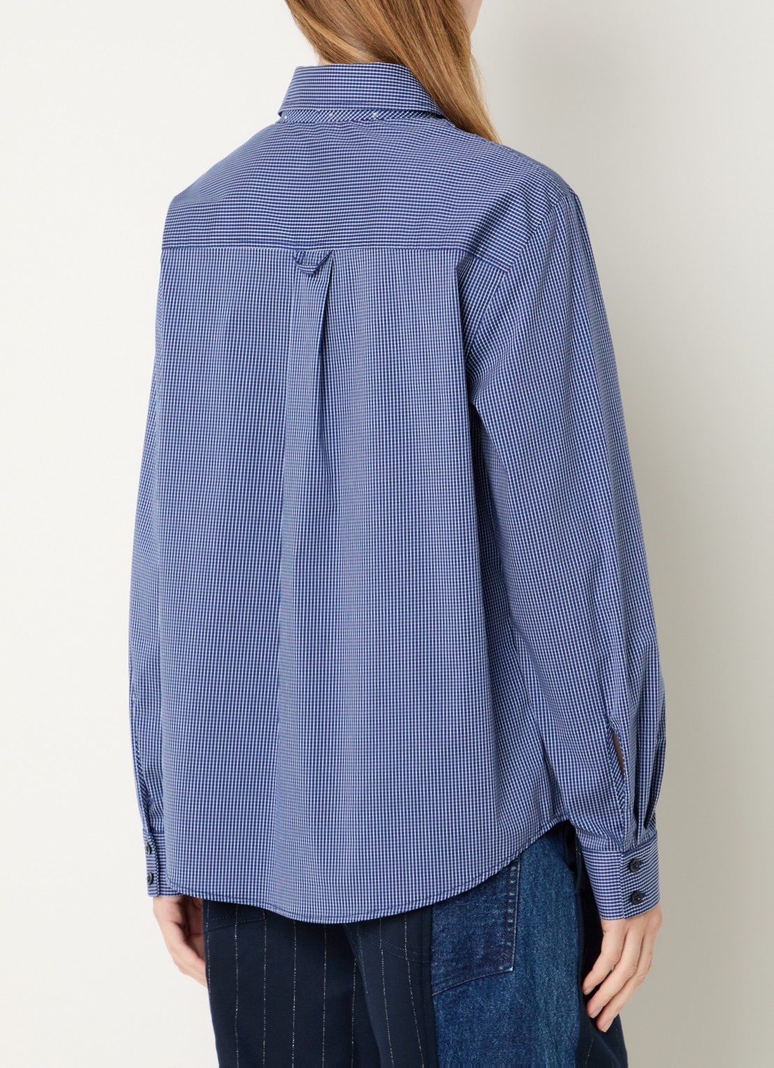 Liu Jo Blouse met pied-de-poule dessin - achterkant 3 donkerblauw