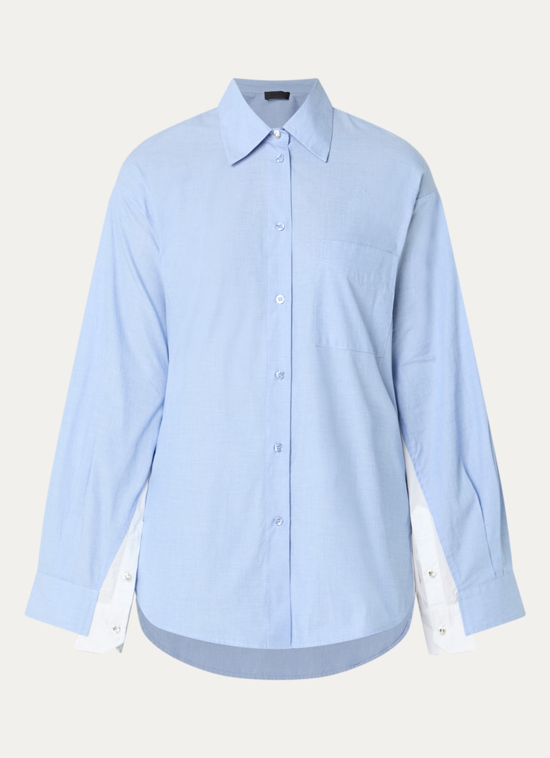 Liu Jo Blouse met split - voorkant staalblauw