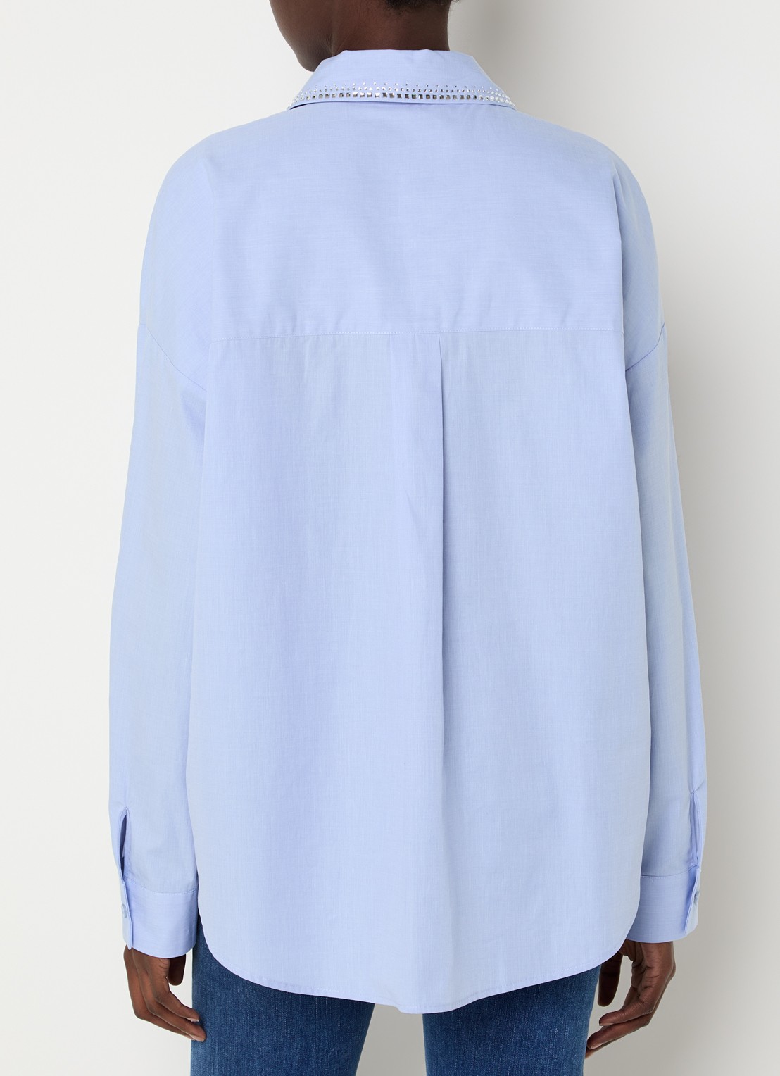Liu Jo Blouse met strass - achterkant lichtblauw