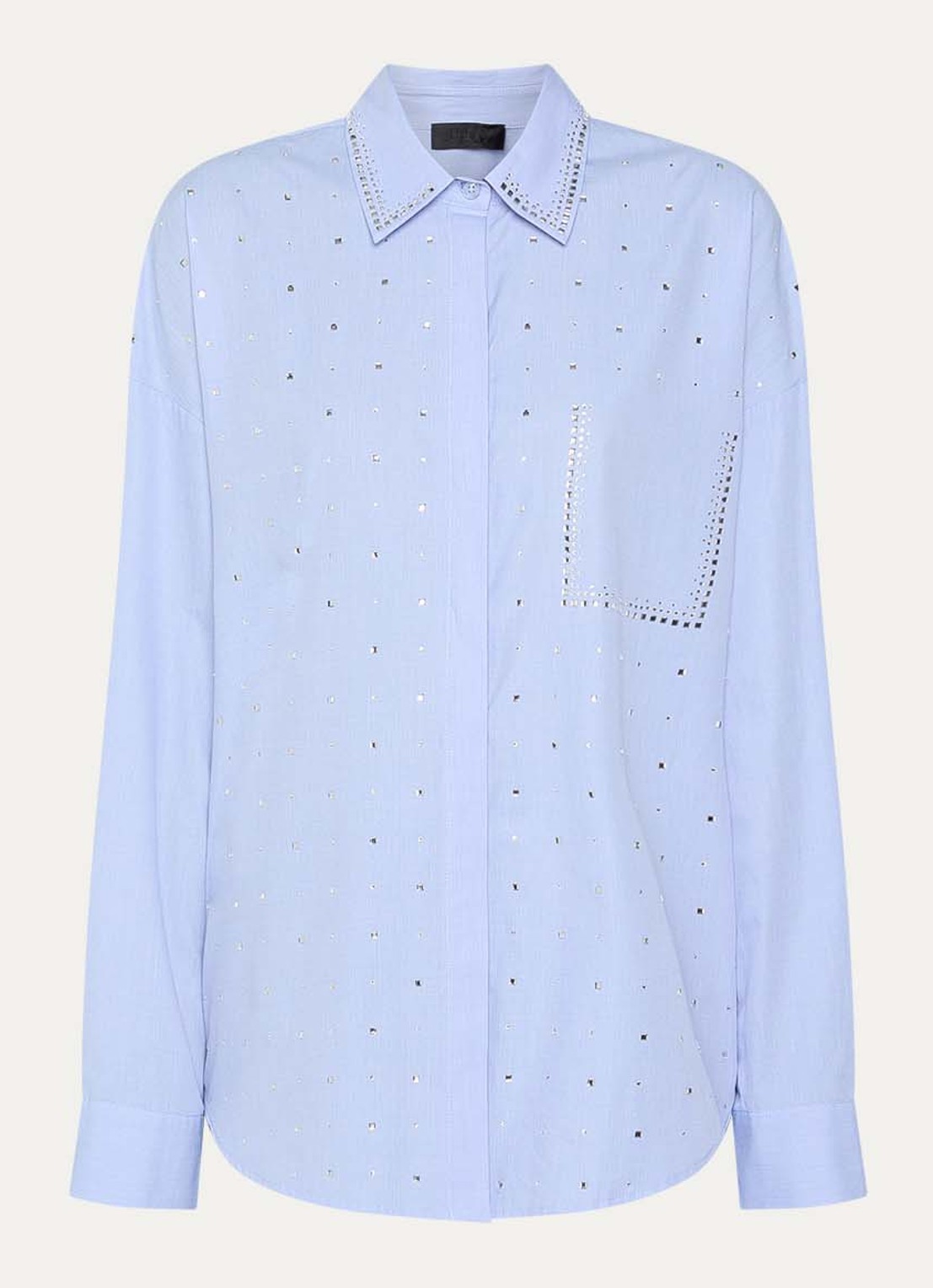 Liu Jo Blouse met strass - voorkant 2 lichtblauw