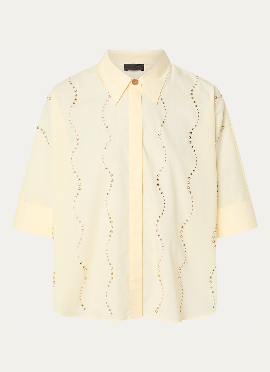Liu Jo Blouse met strass - voorkant 3 lichtgeel