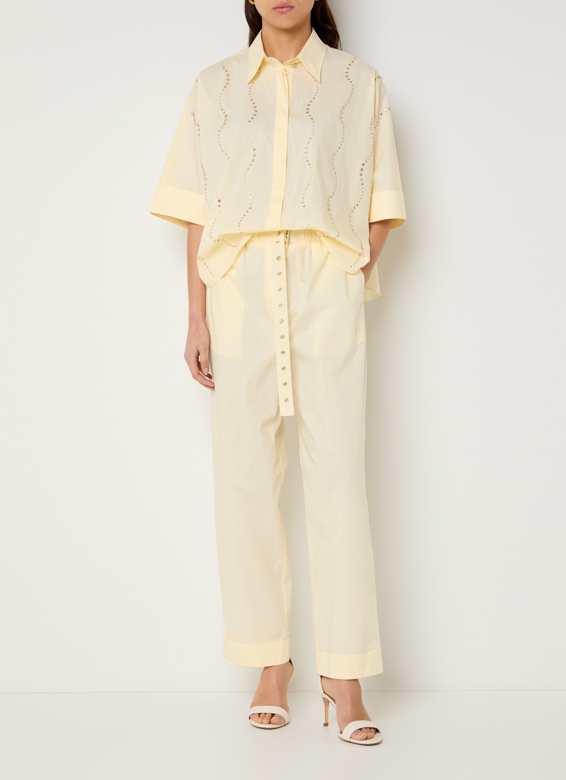 Liu Jo Blouse met strass - voorkant 4 lichtgeel