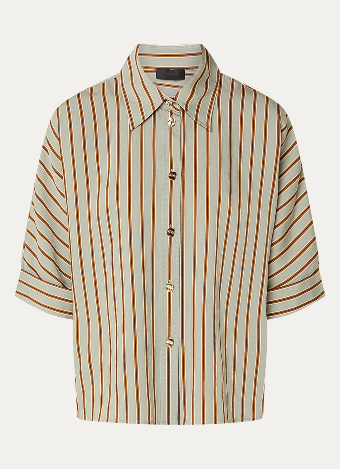 Liu Jo Blouse met streepprint - voorkant lindegroen