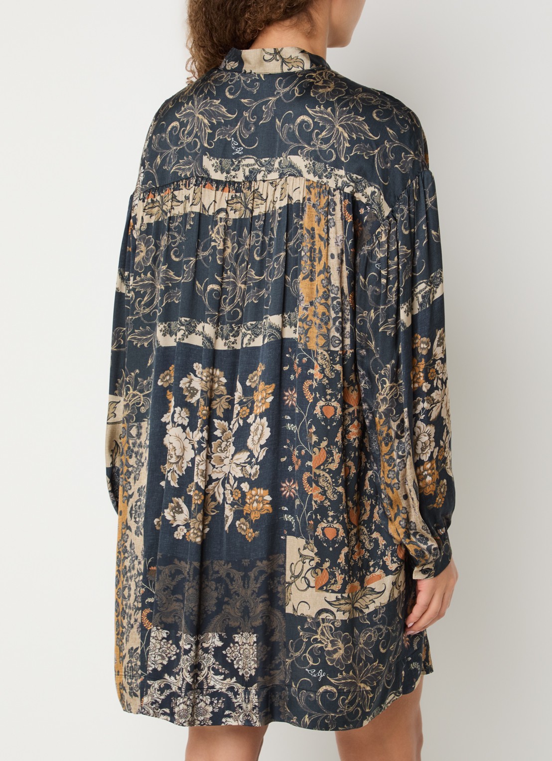Liu Jo Blousejurk met print en ceintuur - achterkant donkerblauw