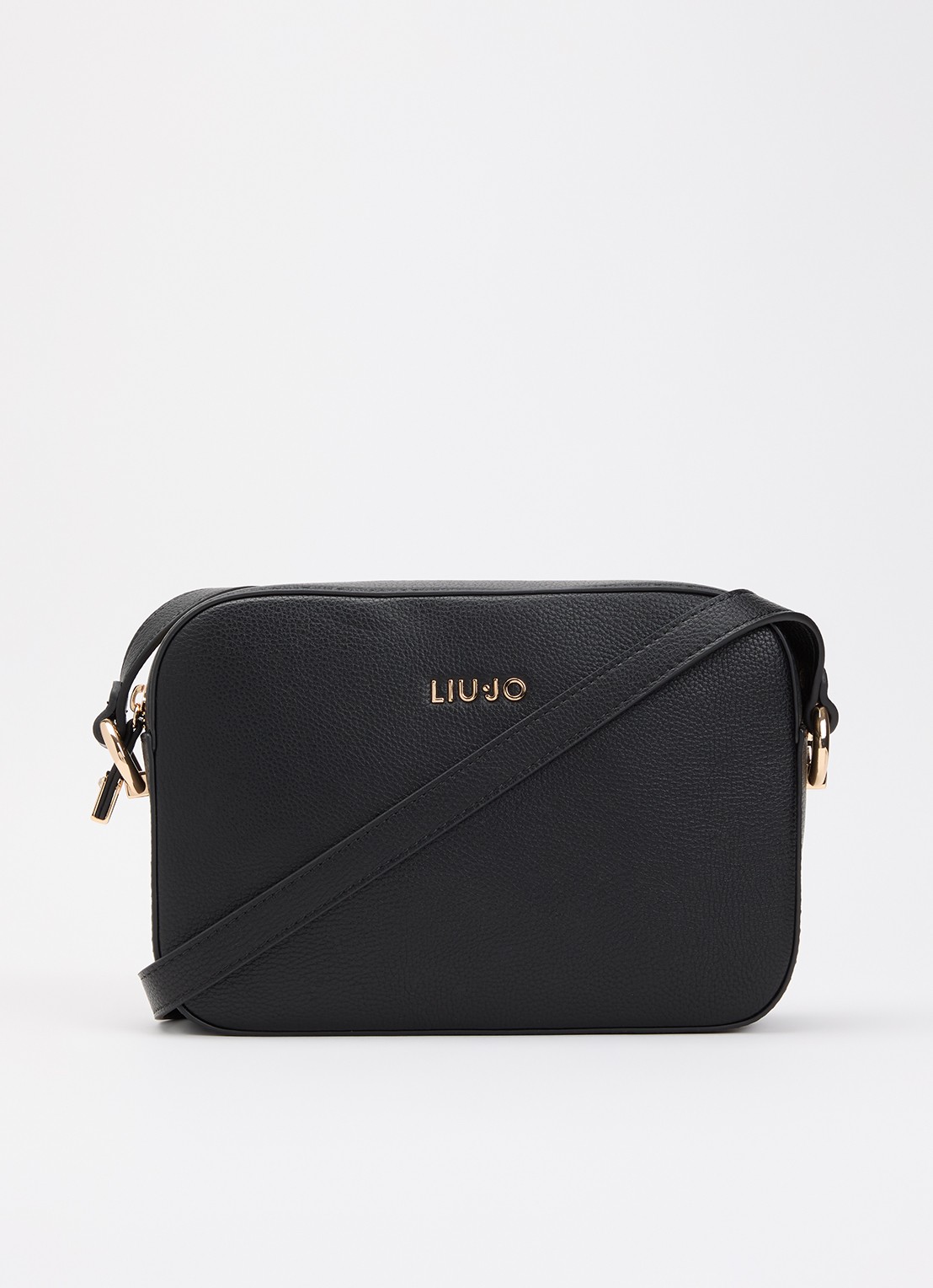 Liu Jo Crossbodytas met logo en verstelbare schouderriem  - voorkant zwart