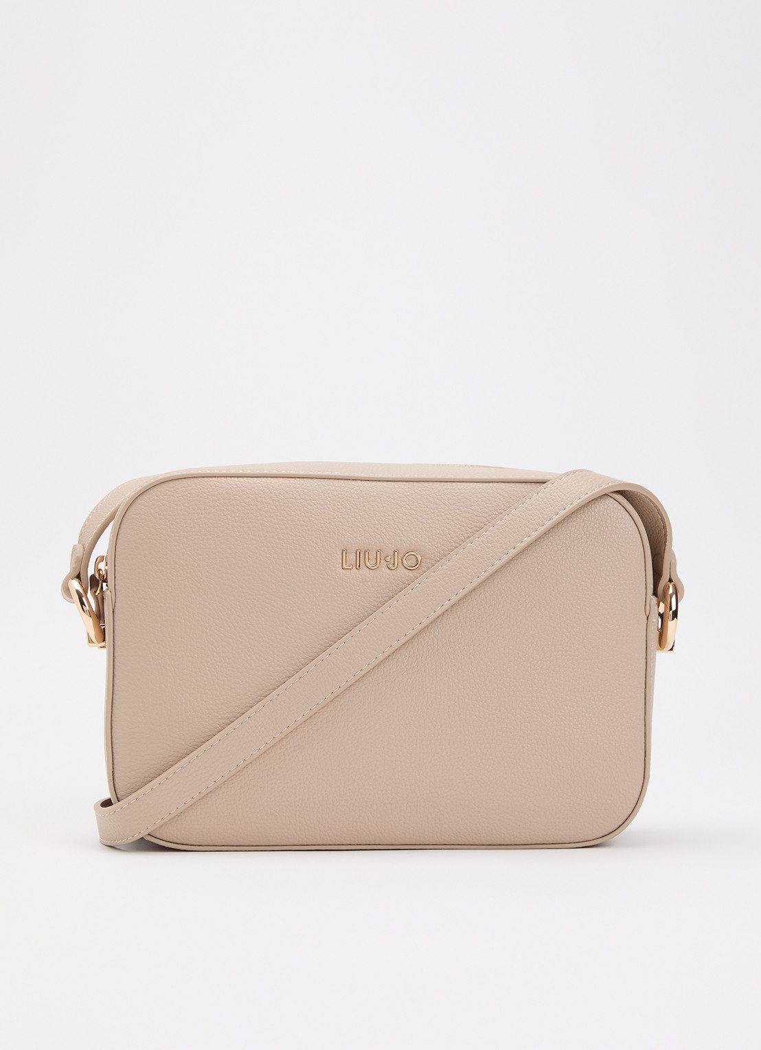 Liu Jo Crossbodytas met logo en verstelbare schouderriem  - voorkant creme