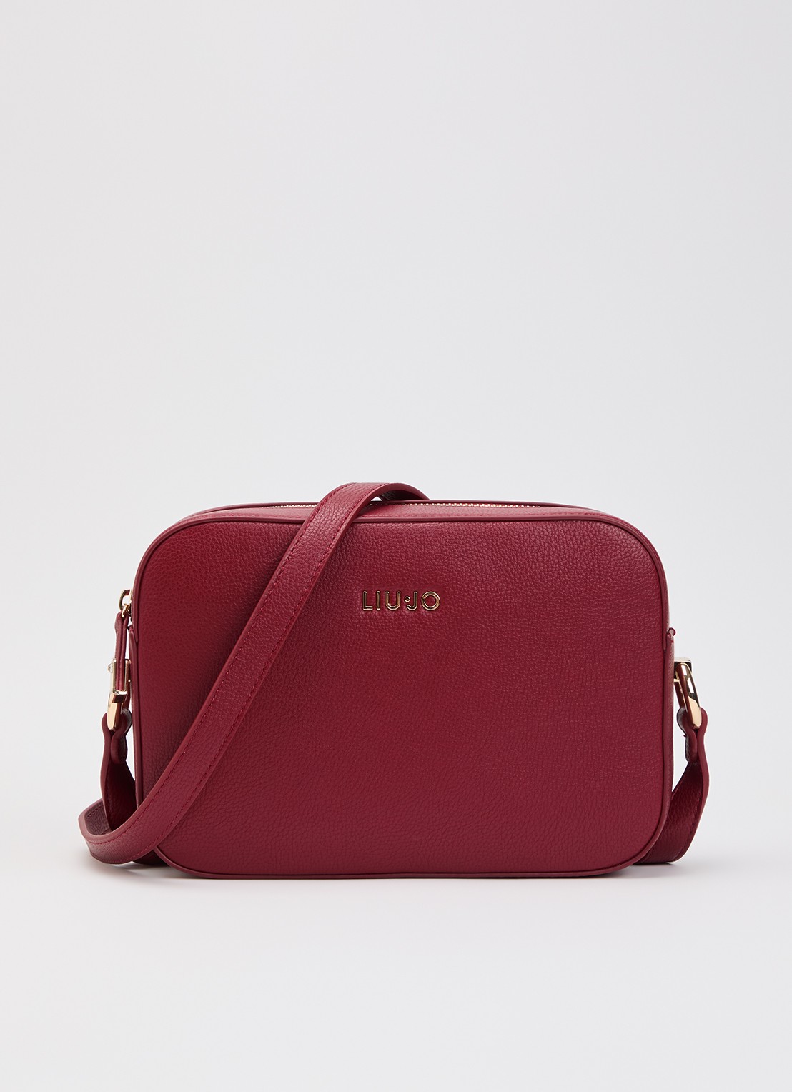 Liu Jo Crossbodytas met logo en verstelbare schouderriem  - voorkant donkerrood