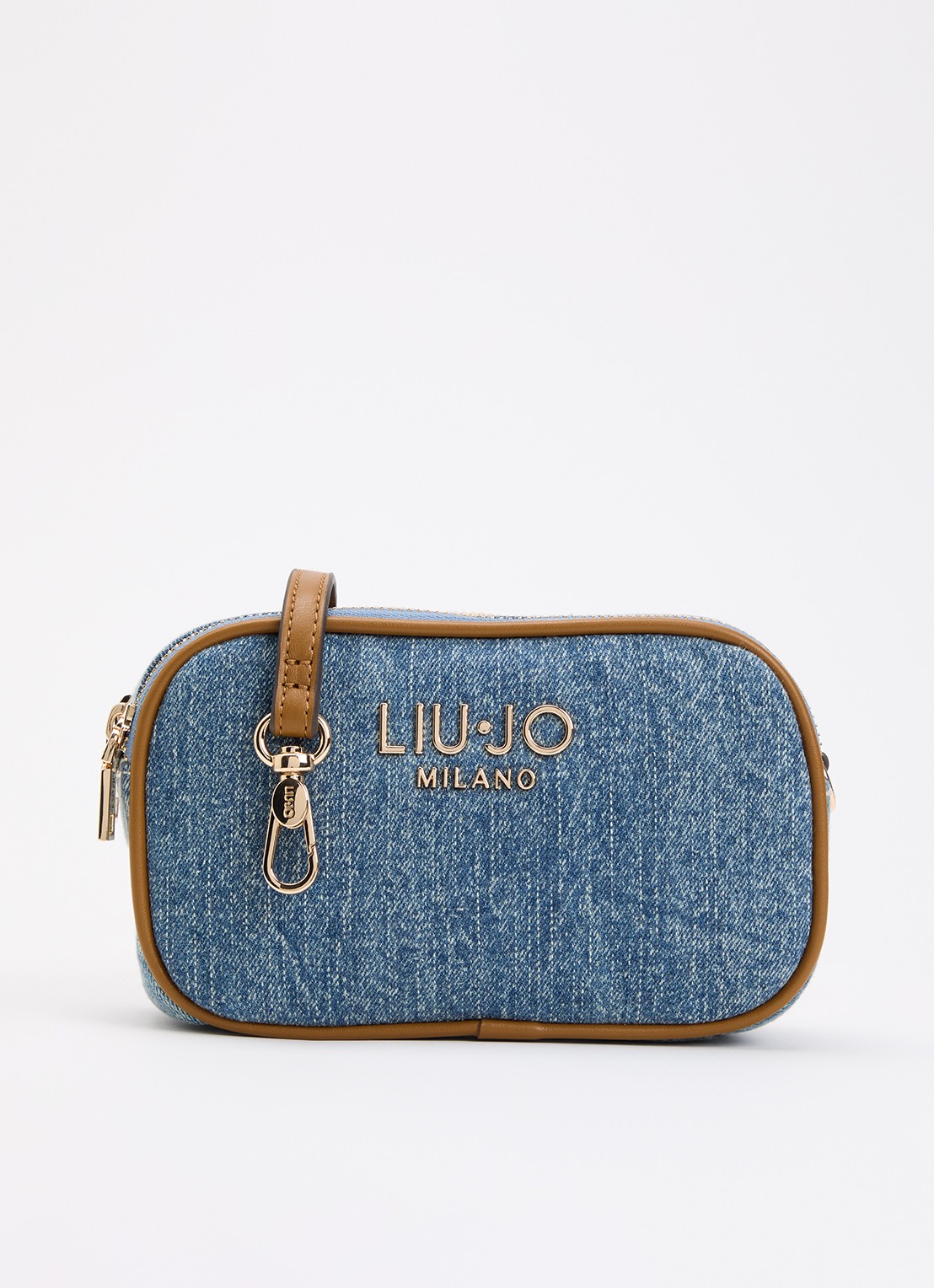 Liu Jo Crossbodytas van denim met afneembare schouderriem - voorkant 2 jeans