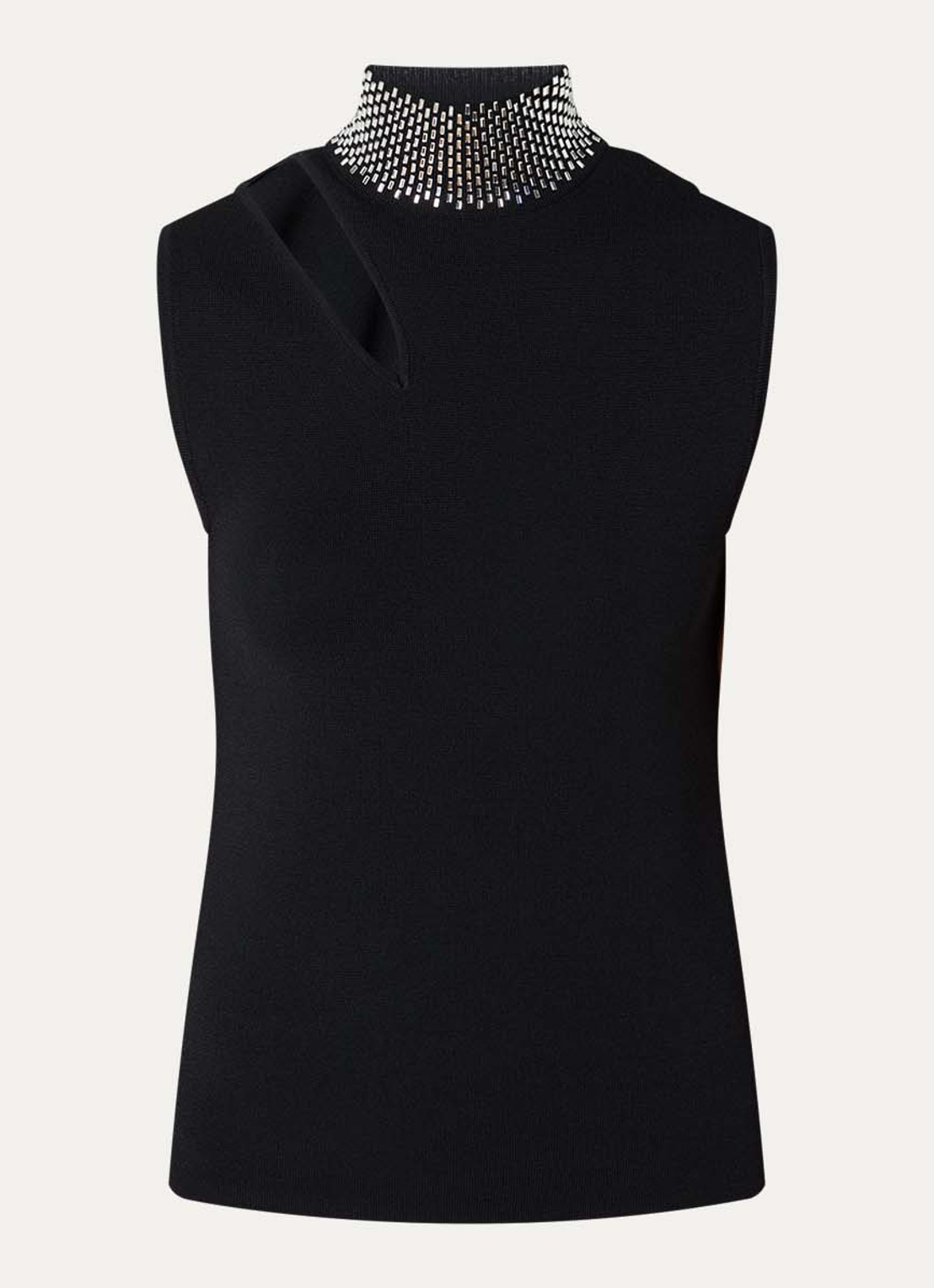 Liu Jo Fijngebreide top met strass en cut-out detail - voorkant 3 zwart