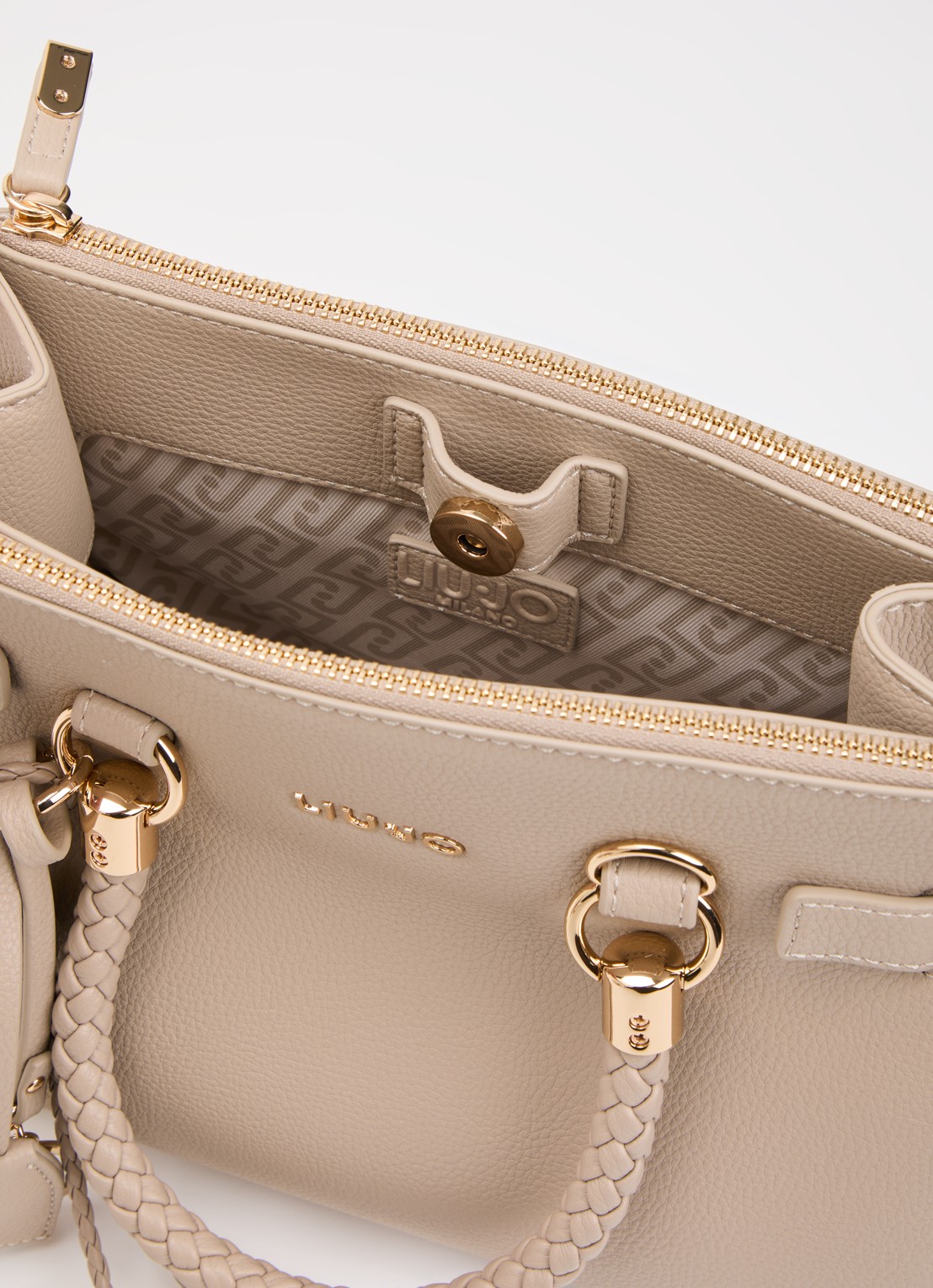 Liu Jo Handtas met gevlochten detail en afneembare schouderriem - detail 3 beige