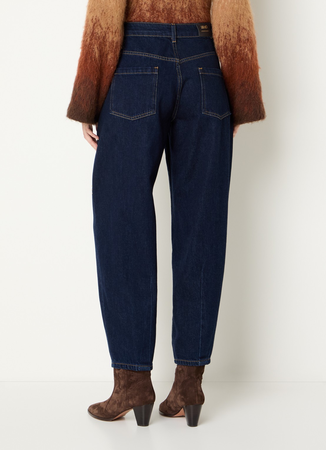 Liu Jo High waist balloon fit jeans met donkere wassing - achterkant indigo