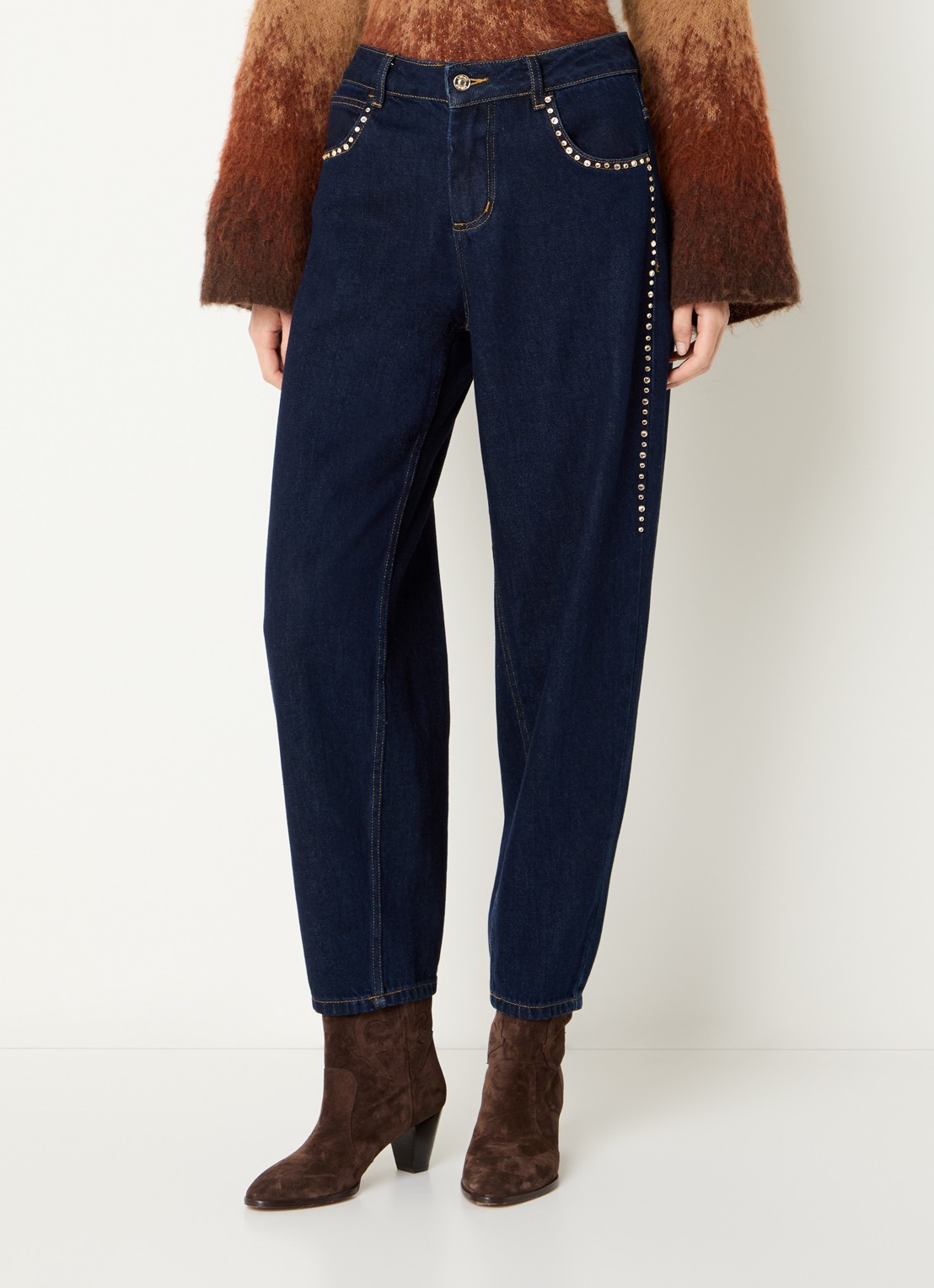 Liu Jo High waist balloon fit jeans met donkere wassing - detail 2 indigo