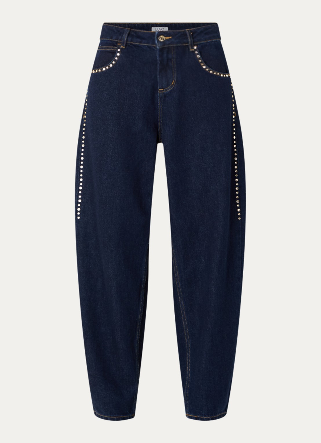 Liu Jo High waist balloon fit jeans met donkere wassing - voorkant 4 indigo