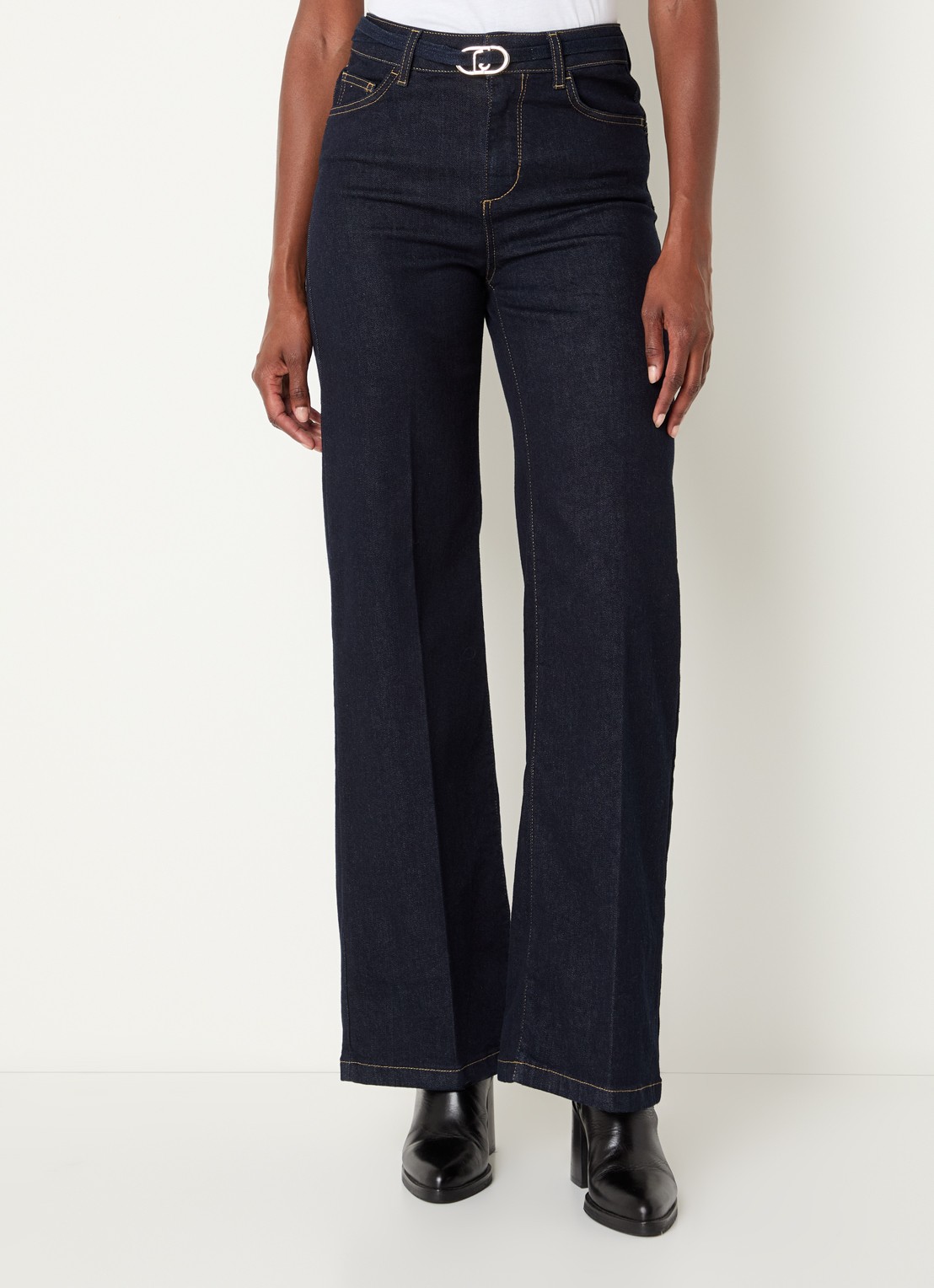 Liu Jo High waist flared fit jeans met gekleurde wassing - detail wit