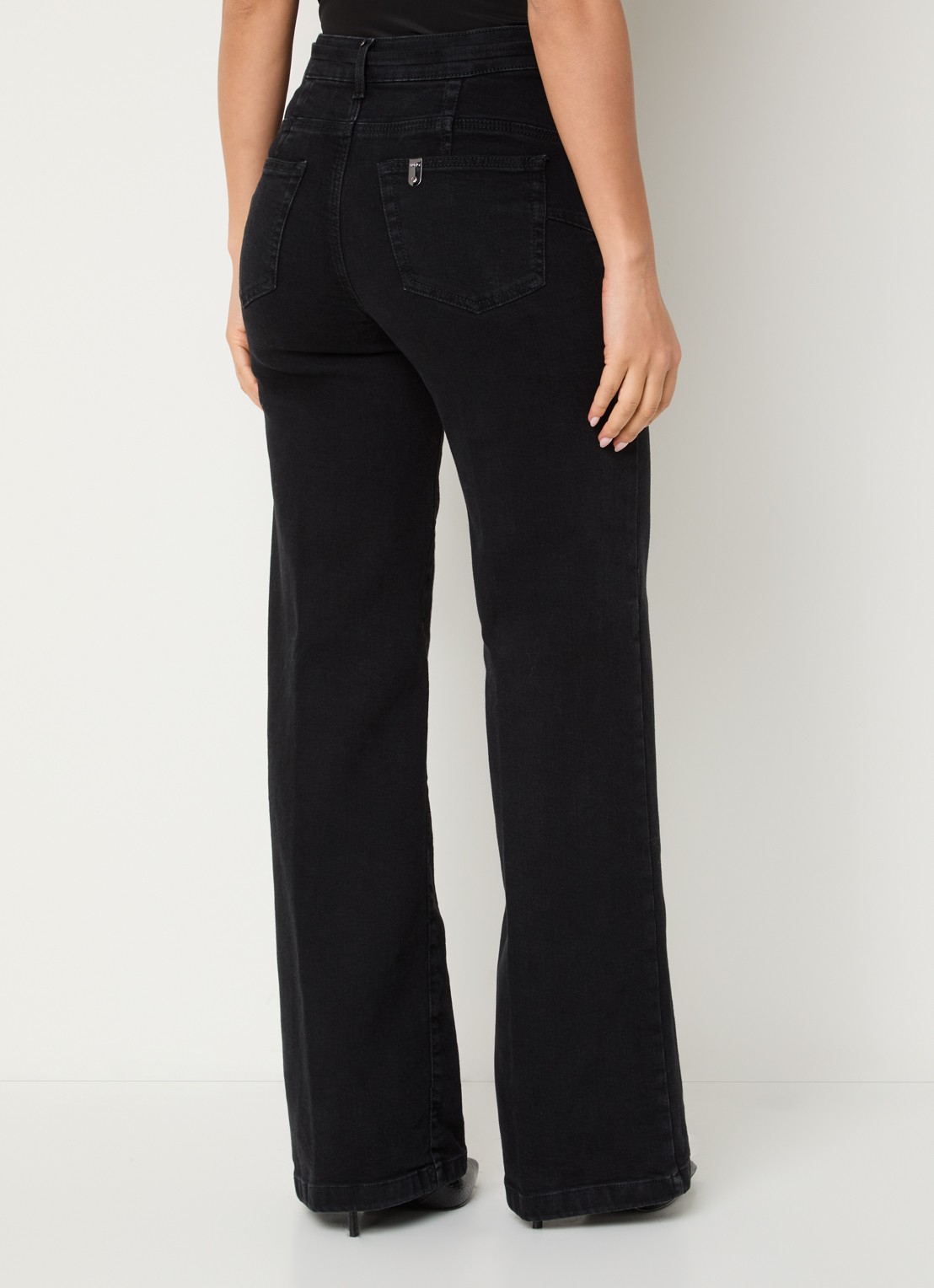 Liu Jo High waist flared fit jeans met gekleurde wassing - achterkant 3 zwart