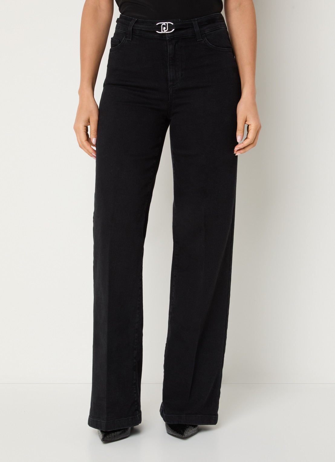 Liu Jo High waist flared fit jeans met gekleurde wassing - detail 4 zwart